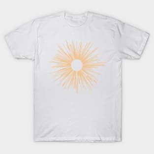 bohemian astrological design with sun, stars and sunburst. Boho linear icons or symbols in trendy minimalist style. Modern art T-Shirt